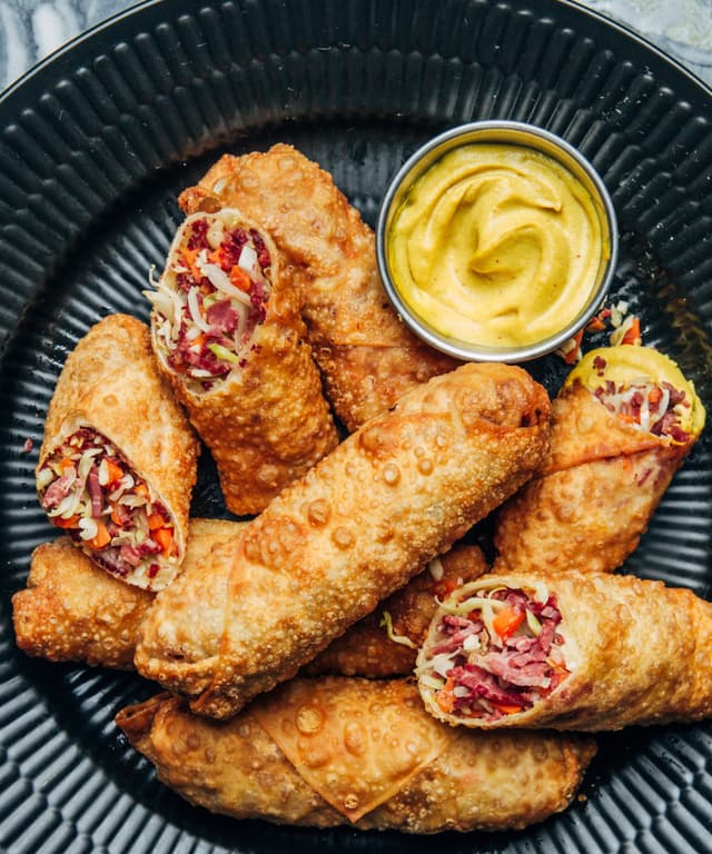 Corned Beef and Cabbage Egg Rolls Punchfork