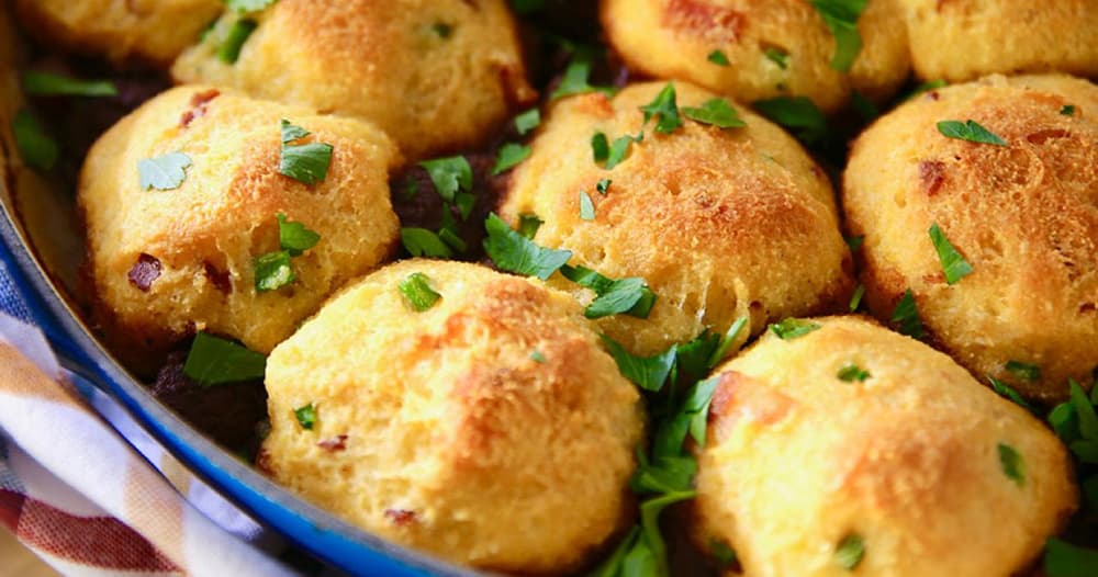 Spiced Beef Hot Dish with Bacon Jalapeno Cornbread Punchfork