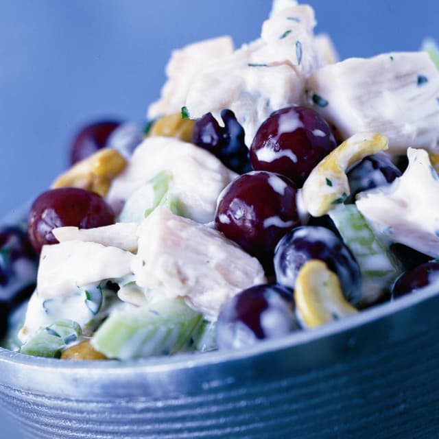 Smoked Turkey Salad with Grapes, Cashews and Sherry Dressing Punchfork
