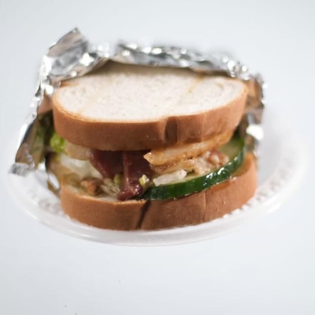 BLC (Bacon, Lettuce and Cucumber) with Spicy Cumin-Mint Mayo | Punchfork