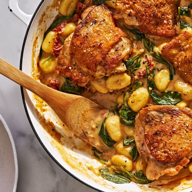 OnePan Creamy SunDried Tomato Chicken & Gnocchi Punchfork