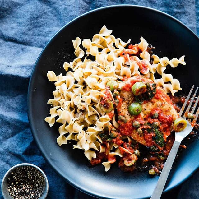 Chicken Cutlets with Tomatoes & Olives Punchfork
