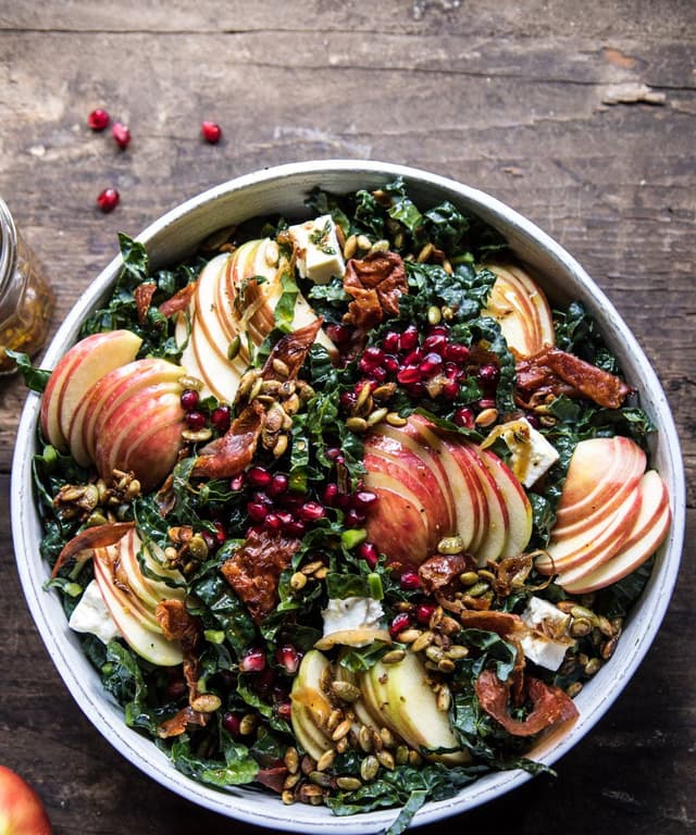 Fall Harvest Honeycrisp Apple and Kale Salad Punchfork