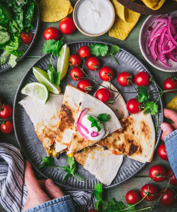 Chicken Quesadilla with Corn and Black Beans Punchfork