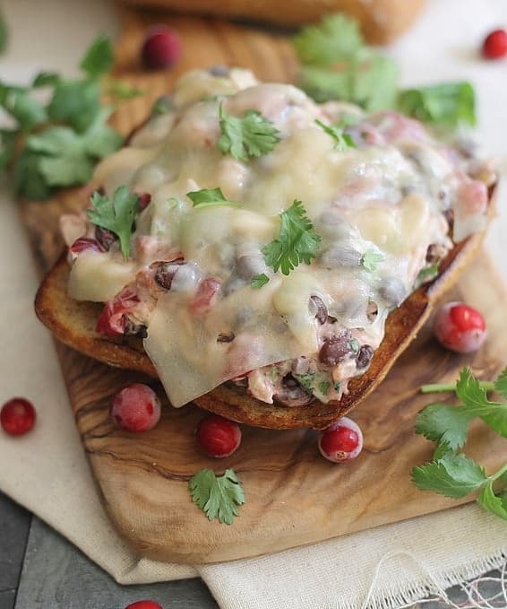 Open Faced Turkey Cranberry Enchilada Melt Punchfork