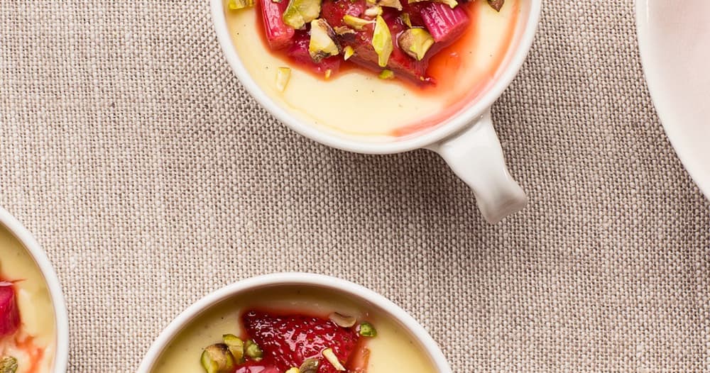 Coconut Milk Custard with StrawberryRhubarb Compote Punchfork