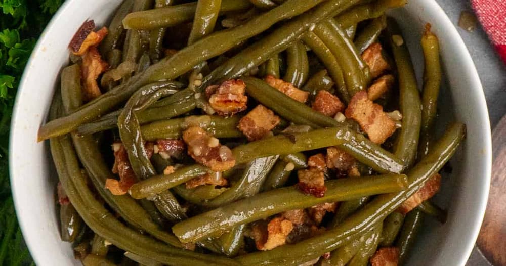 Crock Pot Green Beans with Bacon Punchfork