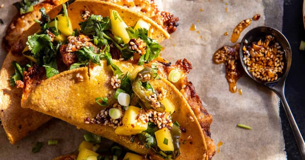 Chili Crisp Chicken Tacos with Spicy Mango Salsa Punchfork