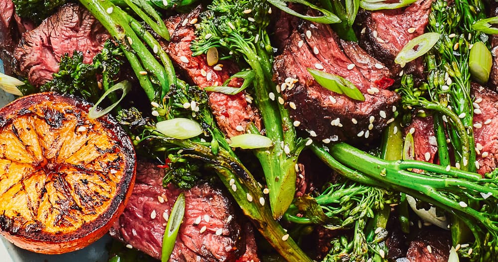 Chinese FiveSpice Steak with Oranges and Sesame Broccolini Punchfork