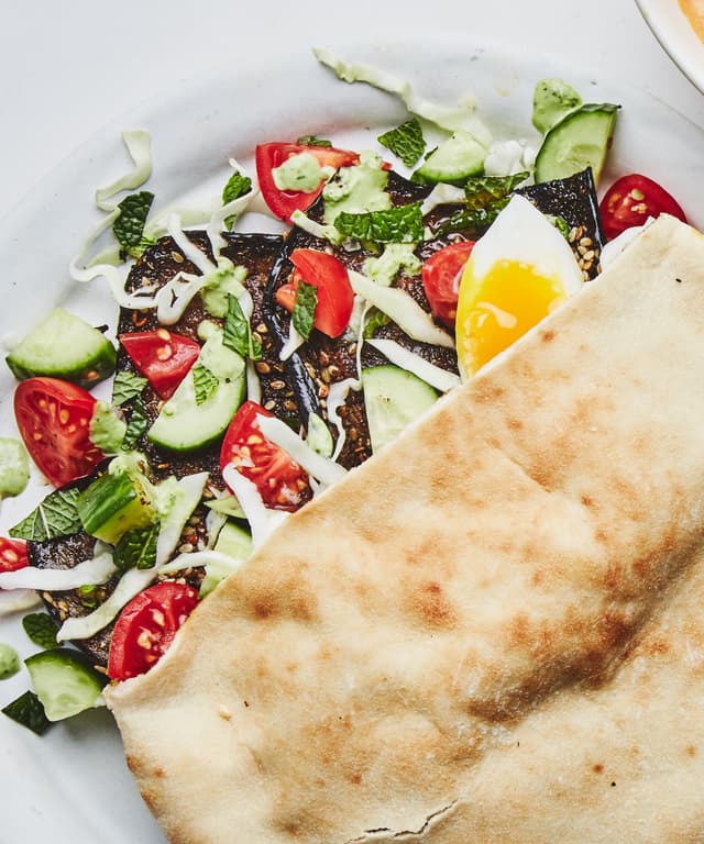 Roasted Eggplant Sabich Sandwiches Punchfork