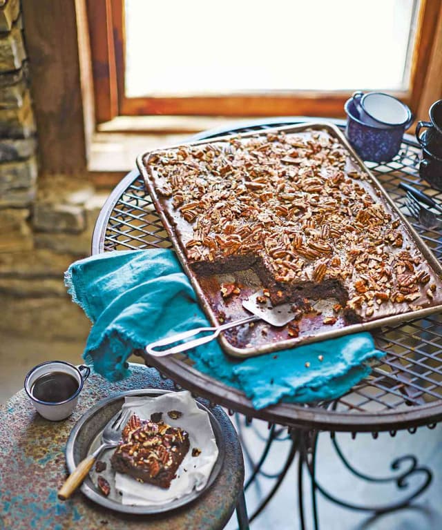 Texas Sheet Cake with Fudge Icing Punchfork
