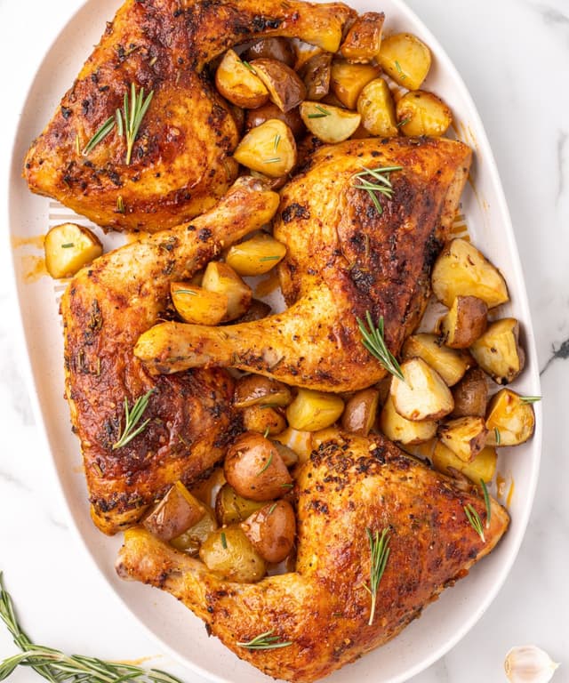 Rosemary Garlic Chicken Quarters Punchfork