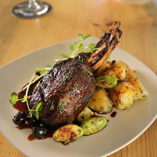 Double Elk Chop with Luxardo Cherry DemiGlace Punchfork