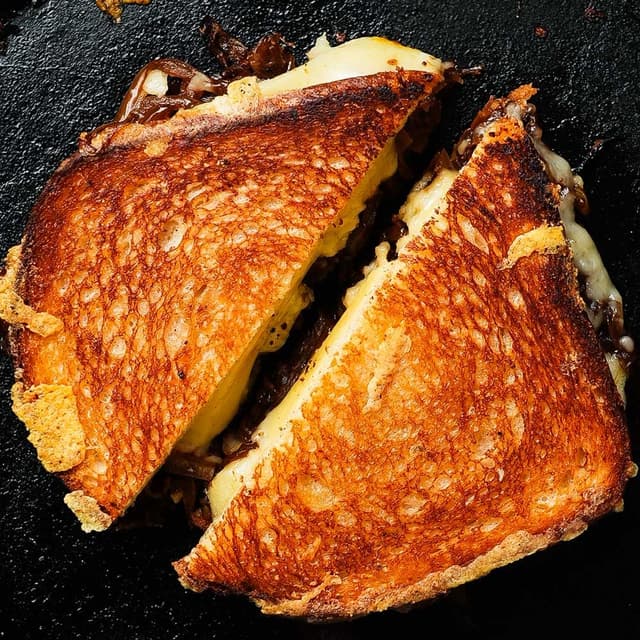 Bacon and Caramelized Onion Grilled Cheese Punchfork