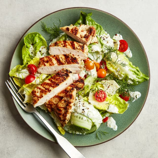 Grilled Chicken Salad with Creamy AnyPickle Dressing Punchfork