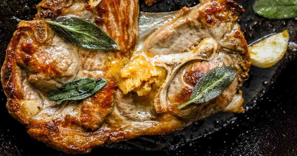 Pan Fried Lamb Shoulder Chops with Miso Butter Punchfork