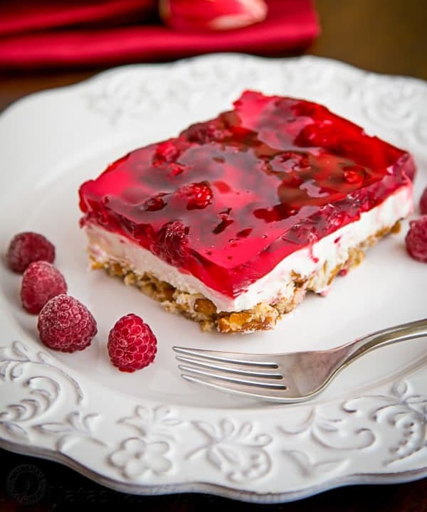 Raspberry Pretzel Jello Punchfork