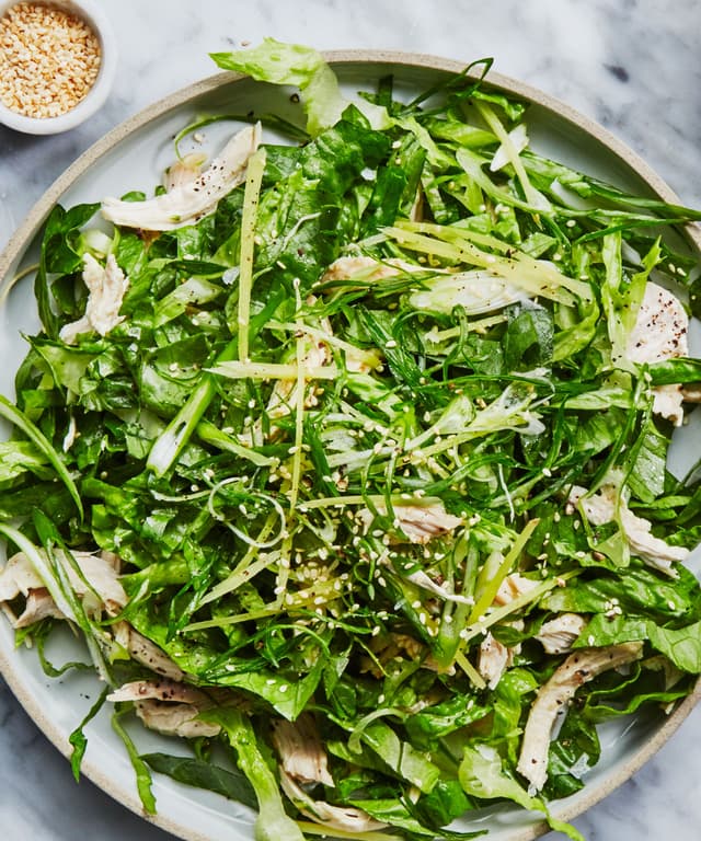 Shredded Chicken Salad with Creamy Miso Dressing Punchfork