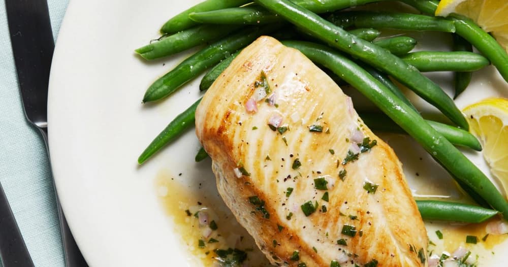 Chicken Breasts with TarragonShallot Butter Punchfork