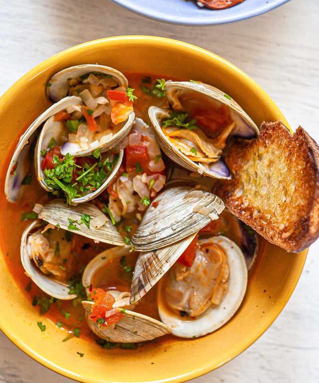 Clams with Chorizo and Tomatoes Punchfork