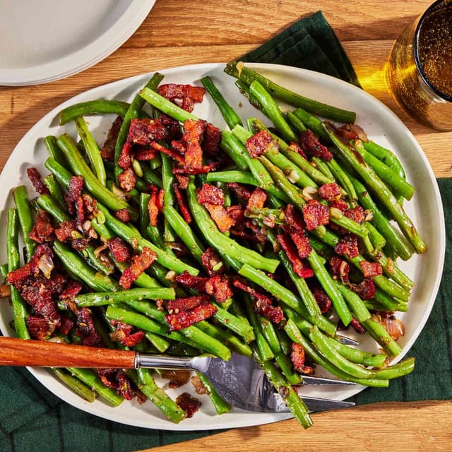 Quick & Easy Green Beans with Bacon Punchfork