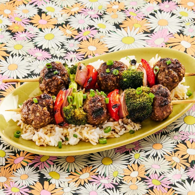 Teriyaki MeatballBroccoli Kebabs Punchfork