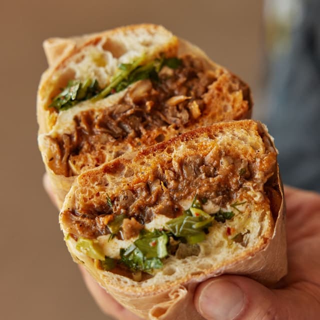 Cheesy Mushroom Sandwiches with Castelvetrano Salsa Verde Punchfork