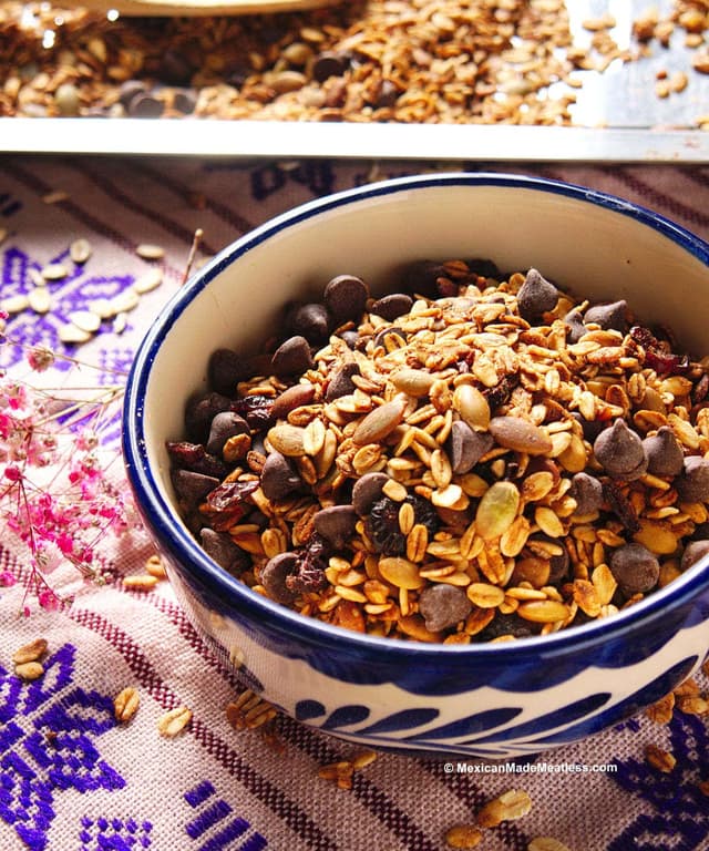 Mexican Granola with Pepitas, Chia and Chocolate Punchfork