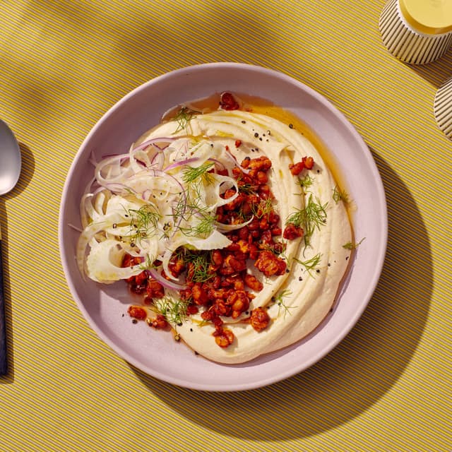 Hummus Bowls with MerguezSpiced Tempeh Punchfork