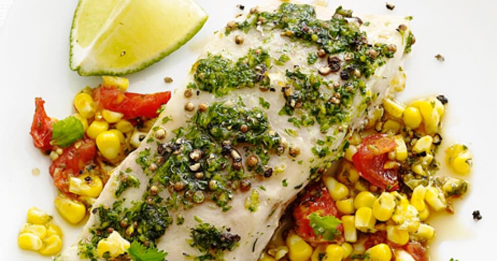 Foil-Packet Fish with Corn Relish | Punchfork