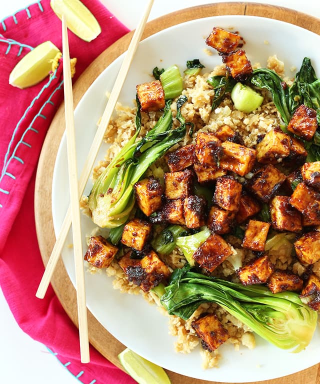 Crispy Peanut Tofu & Cauliflower Rice StirFry Punchfork