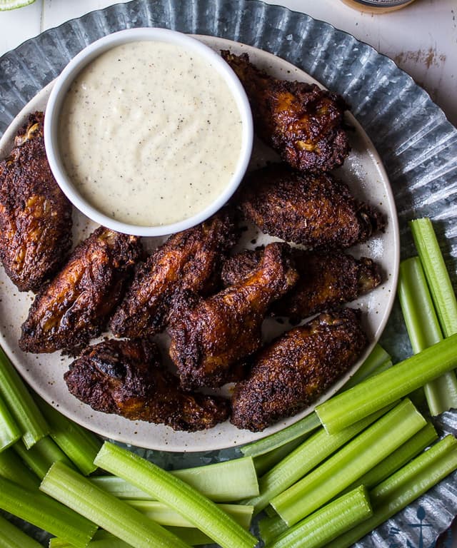 Baked Spicy Dry Rub Wings with White BBQ Sauce Punchfork