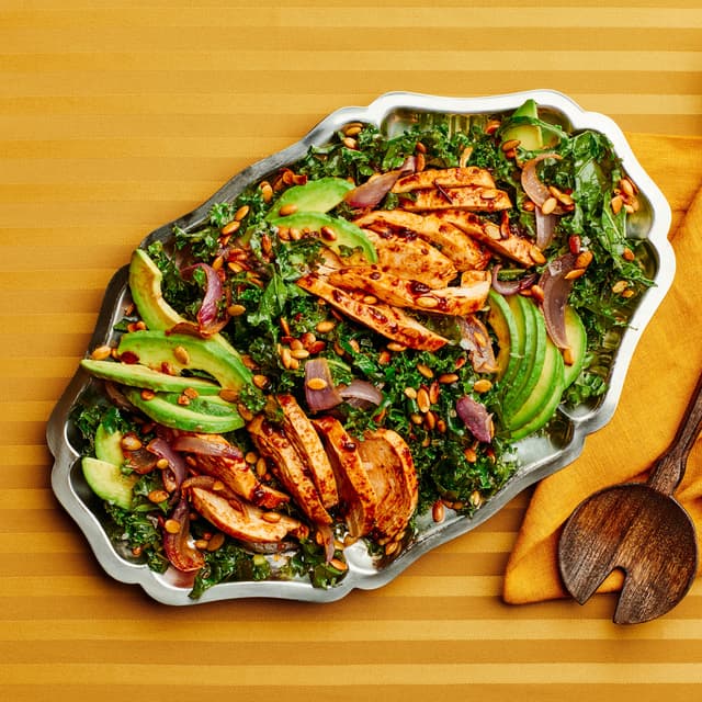 Smoky Chicken and Avocado Kale Salad Punchfork