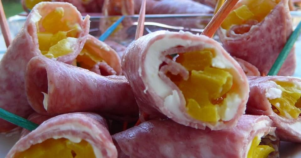Salami, Cream Cheese, and Pepperoncini RollUps Punchfork