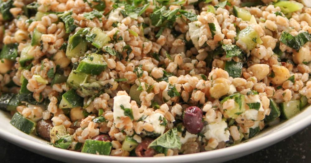 Farro Tabbouleh with Feta Punchfork