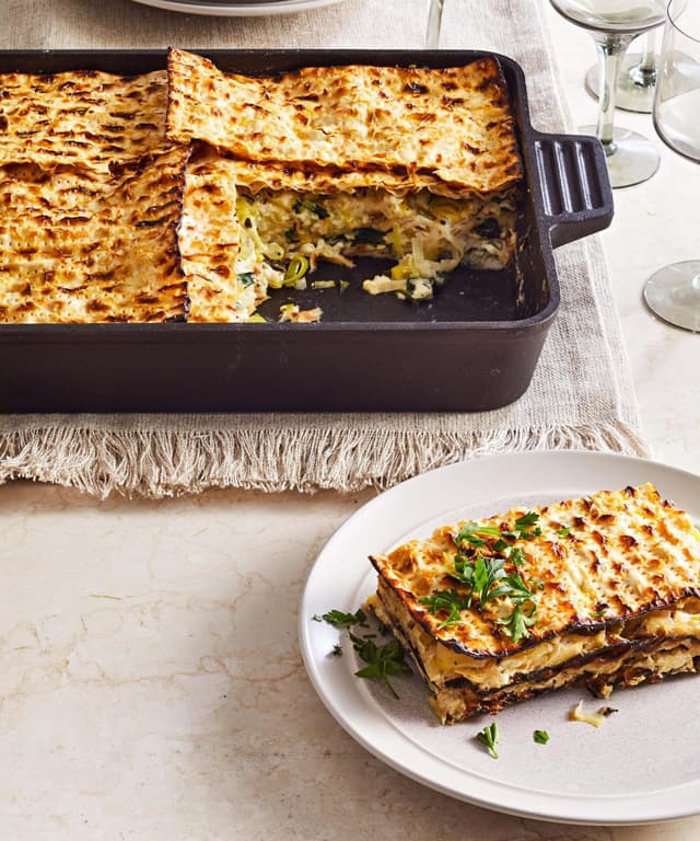 Mina (Matzo Pie with Spinach and Leeks) Punchfork