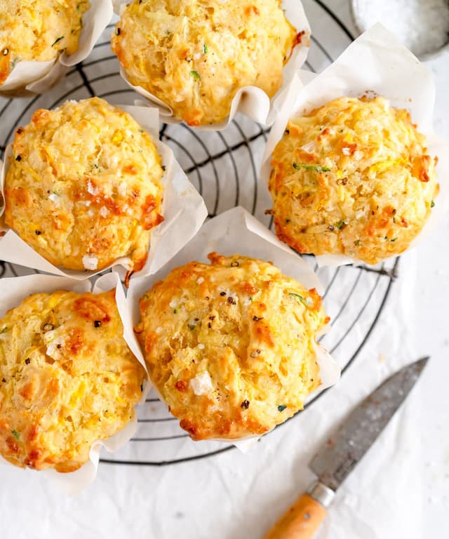 30 Minute Cheesy Zucchini Muffins Punchfork