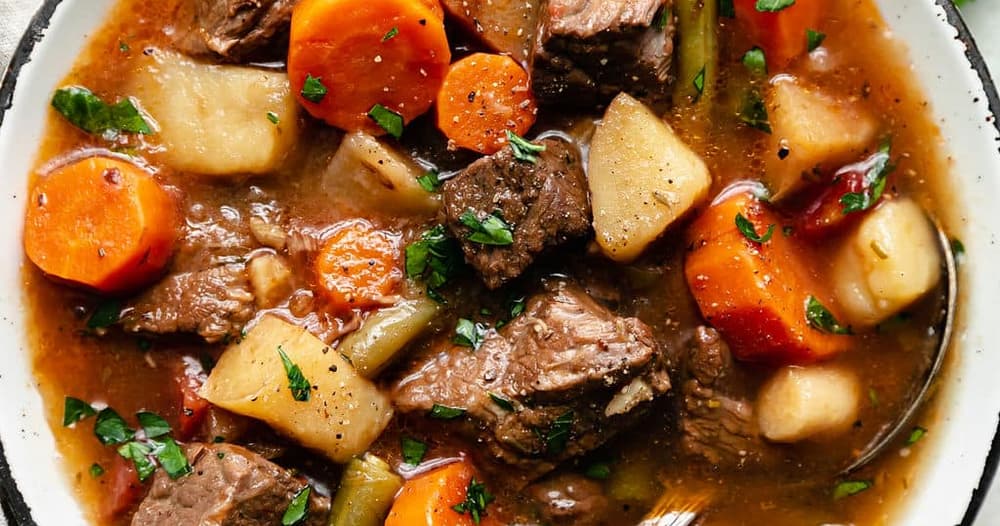 Slow Cooker Beef Stew with Root Vegetables Punchfork