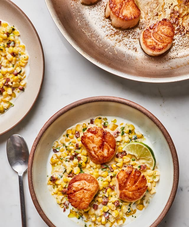 PanSeared Scallops with Chorizo and Corn Punchfork