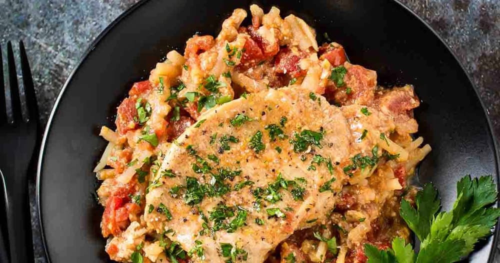 Slow Cooker Pork Chop Casserole with Hash Browns Punchfork