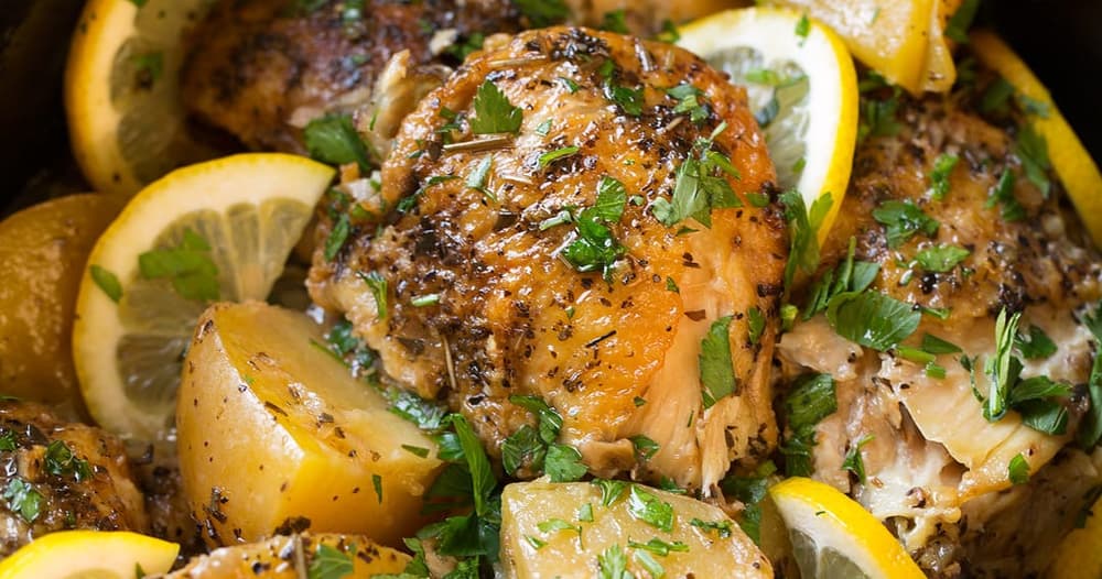 Slow Cooker Lemon Chicken and Potato Recipes Punchfork