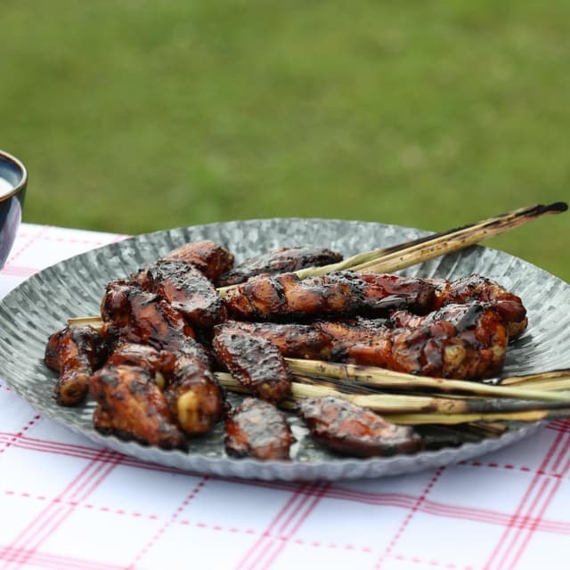 Sugarcane Wings with Cane Row BBQ Sauce and Rosemary Ranch | Punchfork