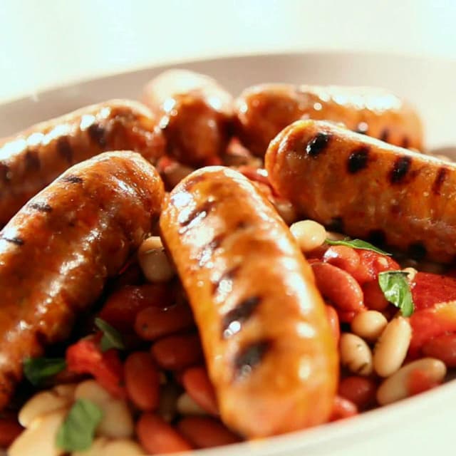 Grilled Sausage with Tuscan Beans Punchfork