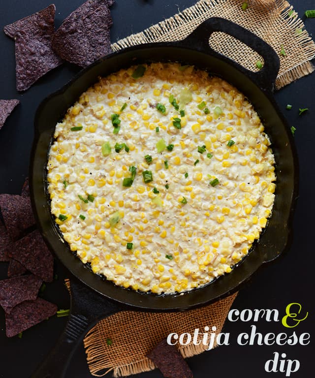 Summer Corn and Cotija Cheese Dip Punchfork
