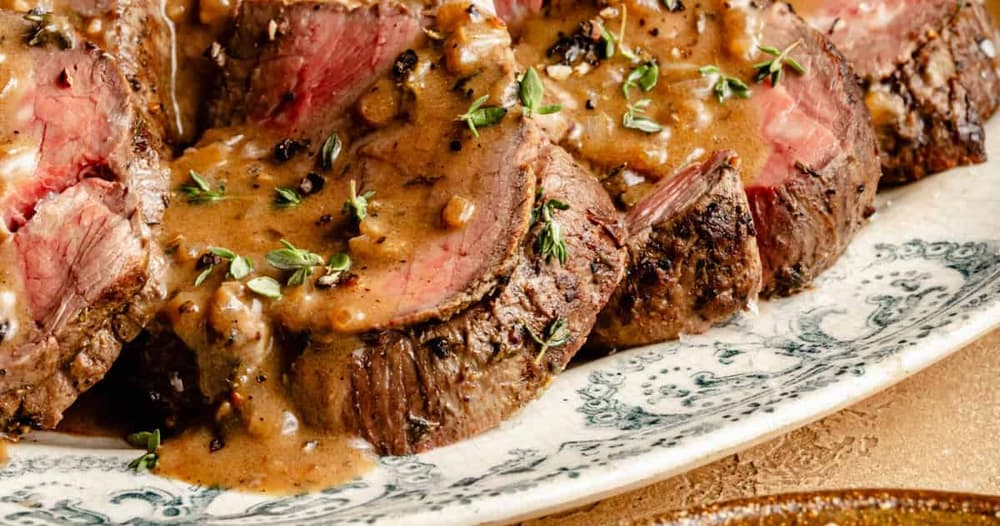 Thyme Crusted Beef Tenderloin Au Poivre Punchfork