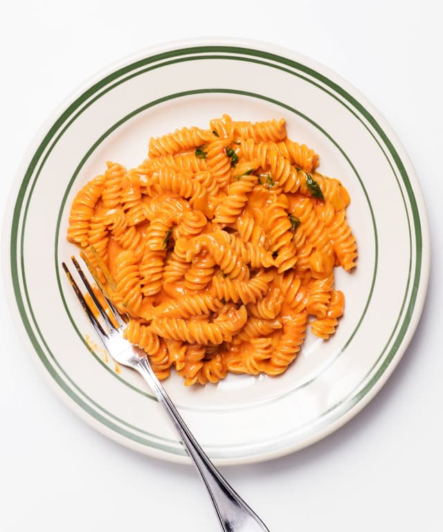 Pasta Alla Vodka with Basil and Parmesan Punchfork