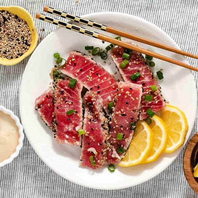 Seared Yellowfin Tuna with Sesame Dipping Sauce Punchfork