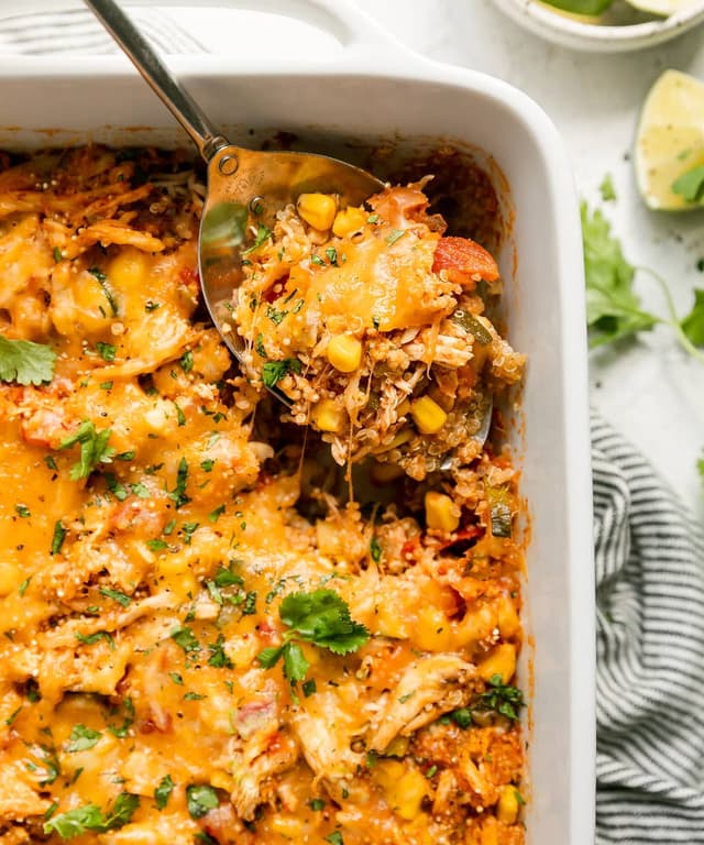 Chipotle Quinoa Casserole with Chicken Punchfork
