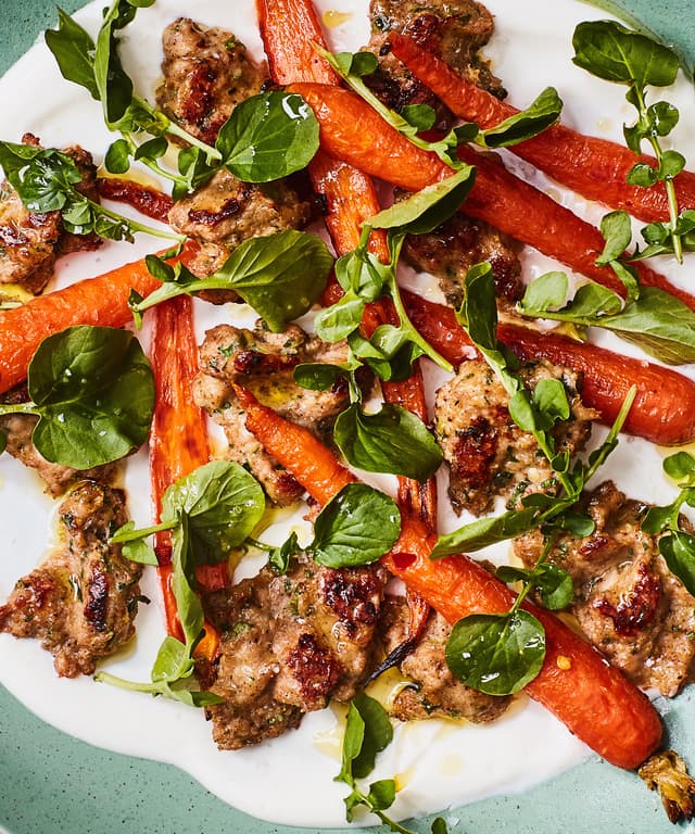 Freeform Chicken Meatballs with Roasted Carrots Punchfork