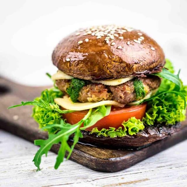 Portobello Mushroom Keto Burger Punchfork